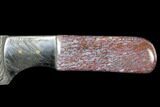 Damascus Knife With Fossil Dinosaur Bone (Gembone) Inlays #125250-4